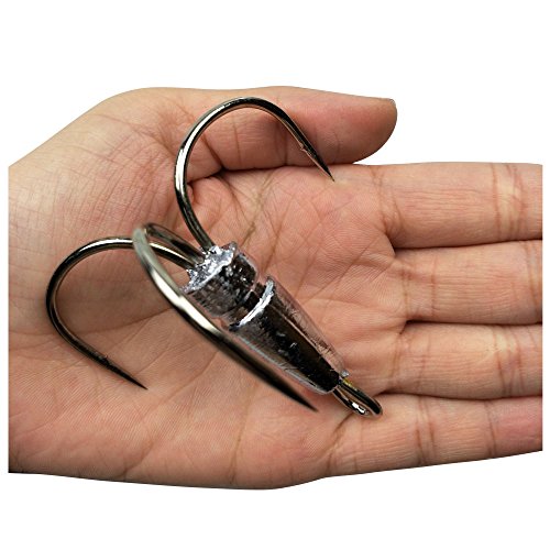 Weighted Snagging Fishing Hooks Set - 8/0 2 Pieces, 5 Sizes for Bait & Catching Fish