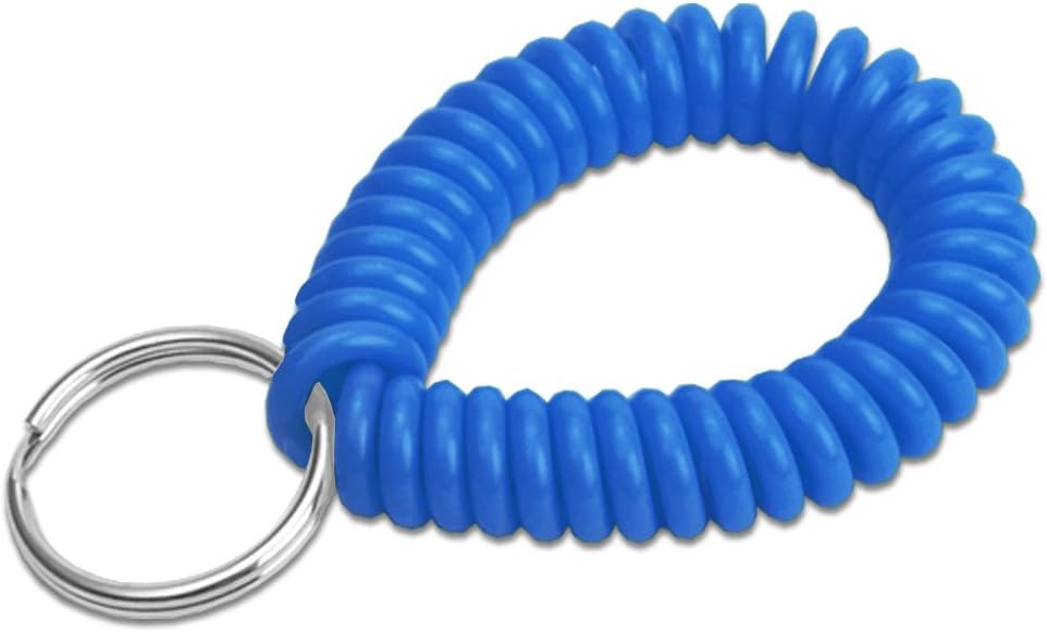 ucky Line 2” Spiral Wrist Coil with Steel Key Ring, Flexible Wrist Band Key Chain Bracelet, Stretches to 12”, Purple, 10 Pack (41065)