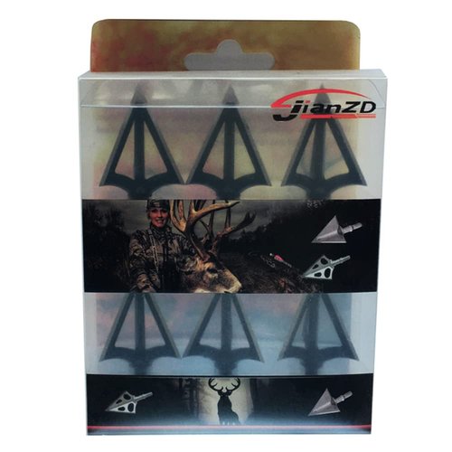 Bgary Broadheads 100 Grain Fixed Blades Archery Broadheads for Crossbow Recurve Bow and Compound Bow 6 Pcs Black