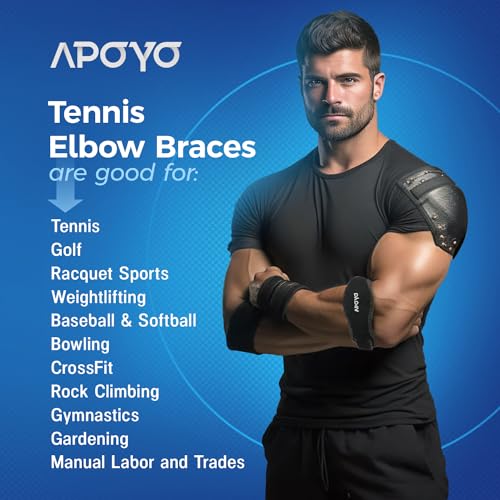 APOYO Tennis Elbow Strap Support One Size Black for Men & Women