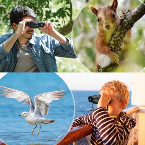 12x25 Compact Binoculars for Adults and Kids - Lightweight, Waterproof, Portable Viewing