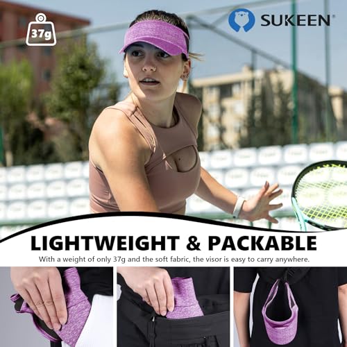 Lightweight Sports Sun Visor Hat for Running Golf & Daily Wear - Purple, One Size