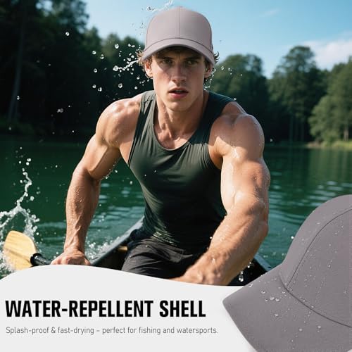 Breathable Mesh Baseball Cap for Men Women - Quick Dry Adjustable Sport Hat - Black & Gray, Large-X-Large
