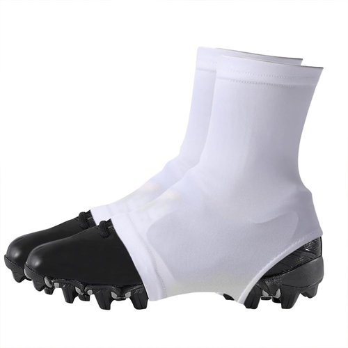 TEQIN Football Spats Cleat Covers, Elastic Football Spats for Cleats, Seamless Cleats Wraps for Football, Baseball, Soccer, Field Hockey White