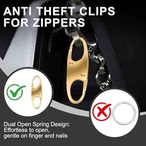 24 Pcs Zipper Clips Anti Theft Dual Opening Design Zipper Locks Small S Carabiner Clip Theft Clasp for Backpack Purse Luggage Suitcase