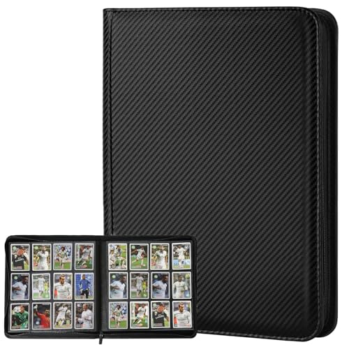 12 Pocket Ringless Side Loading Trading Card Binder - 720 Card Capacity, Black