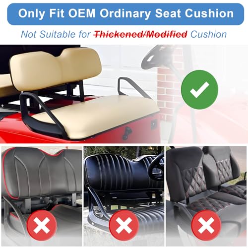 Golf Cart Seat Covers Set - Black Breathable Polyester Mesh for EZGO Yamaha Club Car