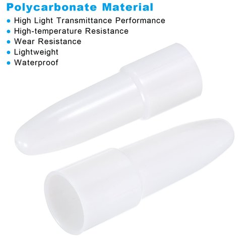 PATIKIL Flashlight Diffuser Caps, 2 Pcs PC Plastic Wear-Resistant Flashlight Signal Wand for Most LED Flashlights, White