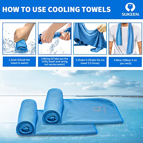 Cooling Towel for Sports & Outdoor Activities - Blue/Purple/Dark Blue/Pink/Green/Grey 40x12 Inches