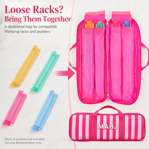 Light Pink Mahjong Rack Bag for Storage of Racks and Pushers - 19.7 x 6.3 x 2.4 Inch