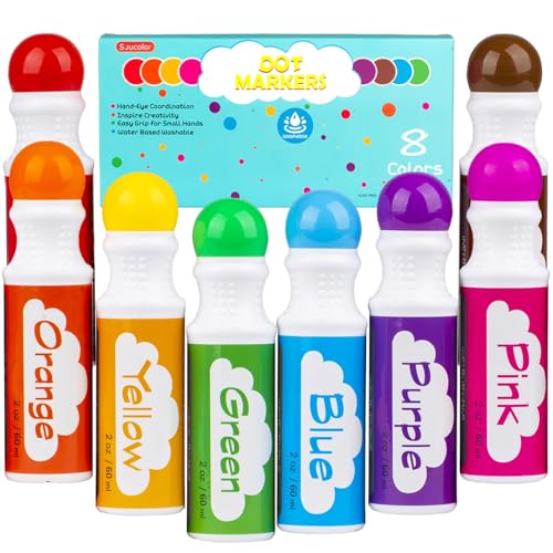 Toddler Dot Markers Set - Washable Bright Colors for Kids Art & Craft