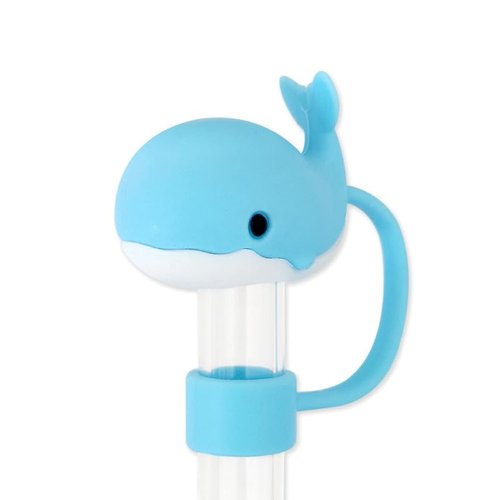Blue Whale Straw Cover for Stanley 40&30 Oz Cup, 10mm Silicone Straw Covers Cap for Stanley Cup Accessories, Cute Topper for Tumblers, Cap Stopper for Reusable Straws Tip Lids (DM357)
