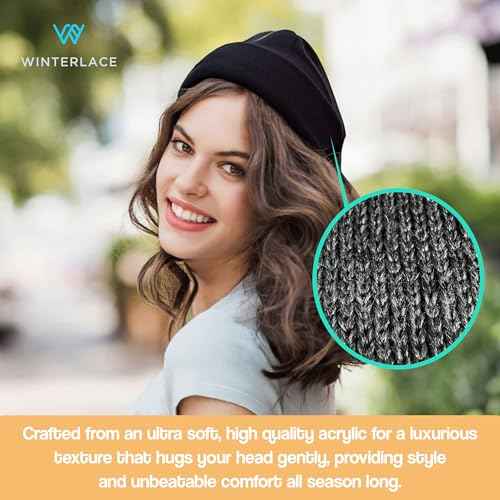 Thick Winter Beanie for Men Women Stretchy Thermal Knit Premium Cuffed Hat Skull Cap Toboggan