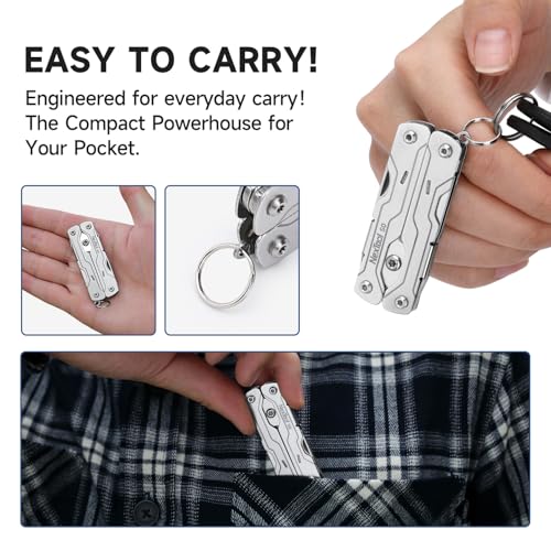 Mini Keychain Multitool with Scissors & 8 Functions - Purple S0