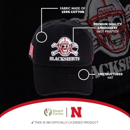University of Nebraska Embroidered Baseball Hat - Black