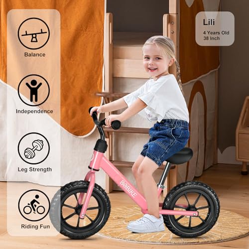 Balance Bike for Toddlers 2-5 Years Old - Pink Classic - No-Pedal Training Bike for Kids