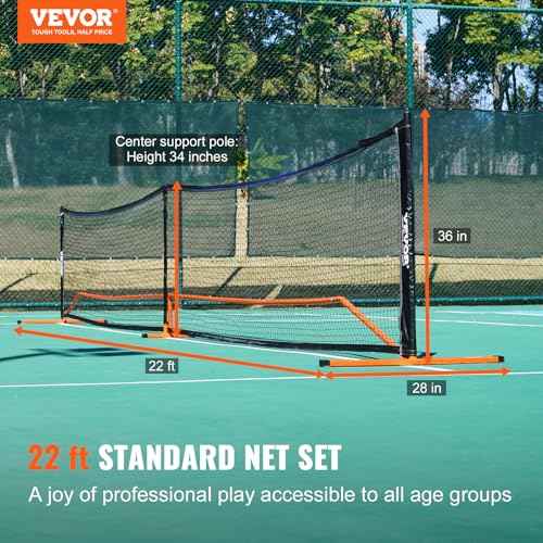 VEVOR Portable Pickleball Net System, 22FT Regulation Size Net