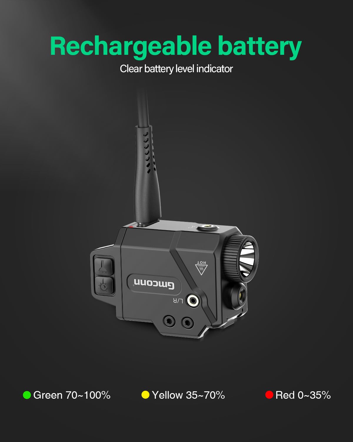 Gmconn 800 Lumens Pistol Light and Green Red Blue Laser Combo, Tactical Flashlight with Beam for Pistol with Rail (Blue Laser)