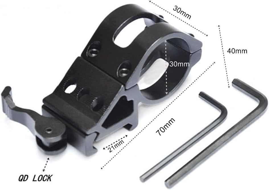 ALONEFIRE Tactical LED Flashlight Mount for Picatinny Rail - Offset Weapon Light for Hunting & Shooting