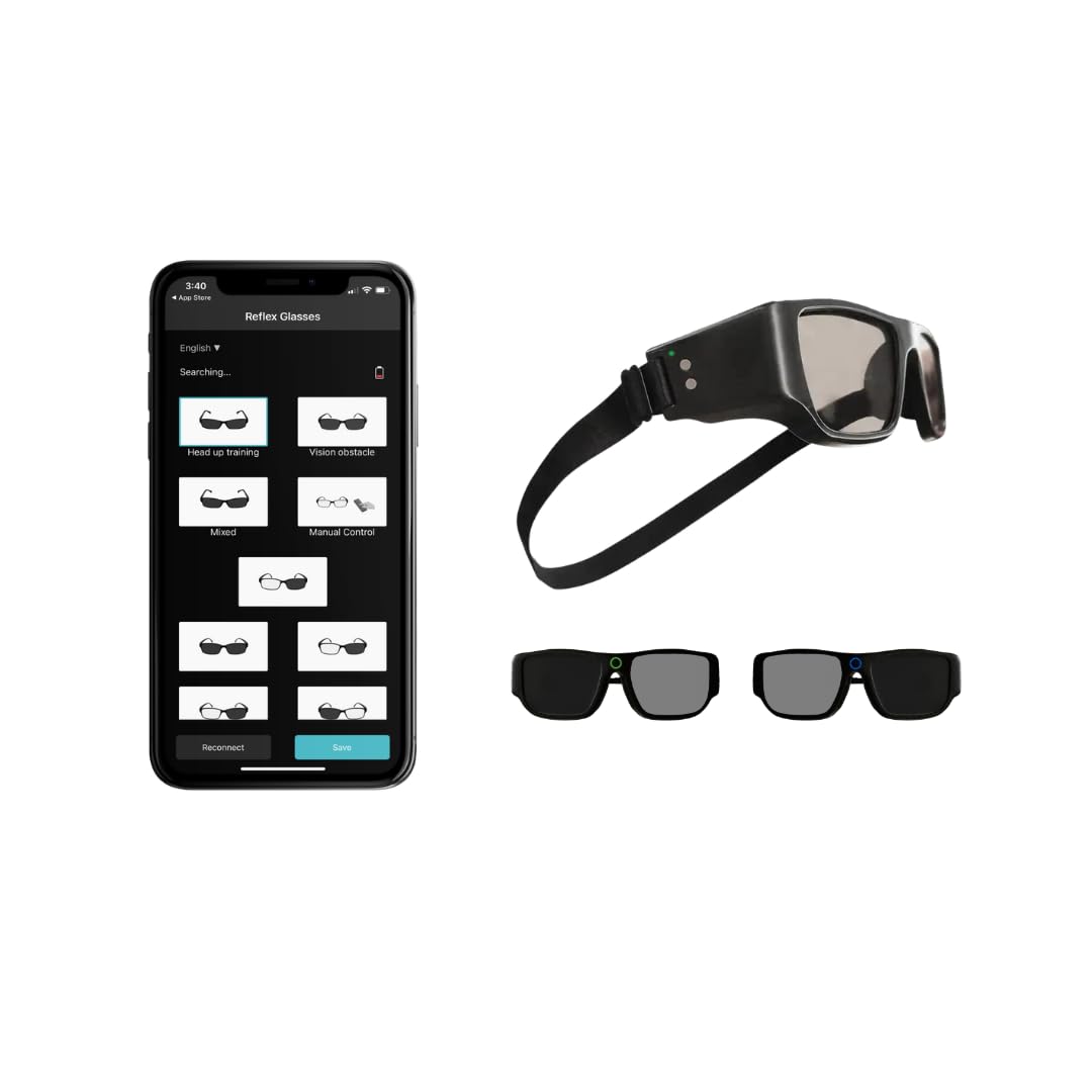 Applied Vision Sports Vision Training Strobe Glasses - Sports Reaction Training. Reflex and Hand-Eye Coordination Tool