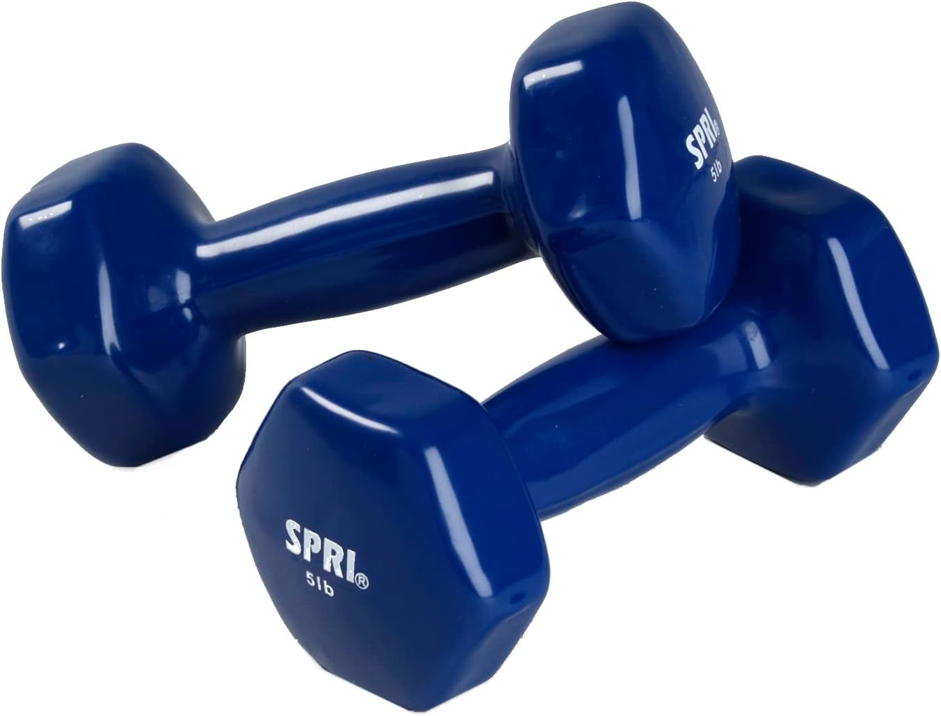 SPRI Dumbbells Hand Weights Set of 2 - Vinyl Coated Exercise & Fitness Dumbbell for Home Gym Equipment Workouts Strength Training Free Weights for Women, Men (1-10 Pound, 12, 15, 18, 20 lb)