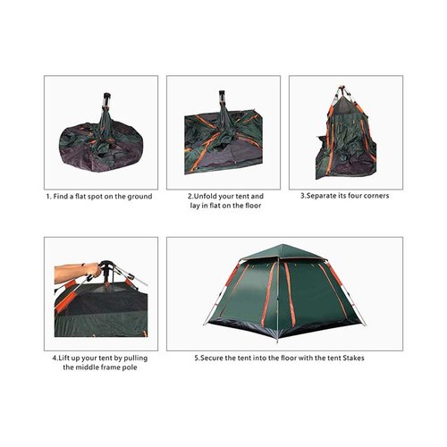 axGear Camping Tent Popup Tent Water Resistant Windproof Dome Hiking Tent 5 People Family Easy Setup
