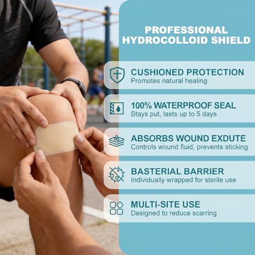Large Hydrocolloid Wound Bandages - Waterproof, Fast Healing, 15 Count