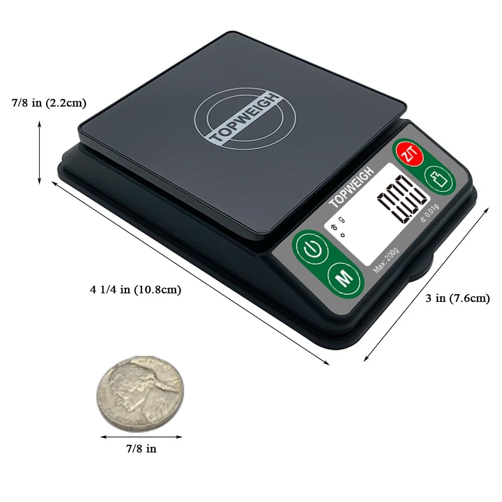TOPWEIGH Arrow Scale with Arrow Holder, Arrow Grain Scale, Easy to Read, 3086 Grains x 0.1gn, 200 Grams by 0.01g, Large Backlight Display, 6 Weighing Units, Included Calibration Weight, Batteries