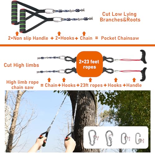 High Limb Rope Saw 55 Inch Rope Saw for Tree Trimming with Sharp Teeth & Throw Weight