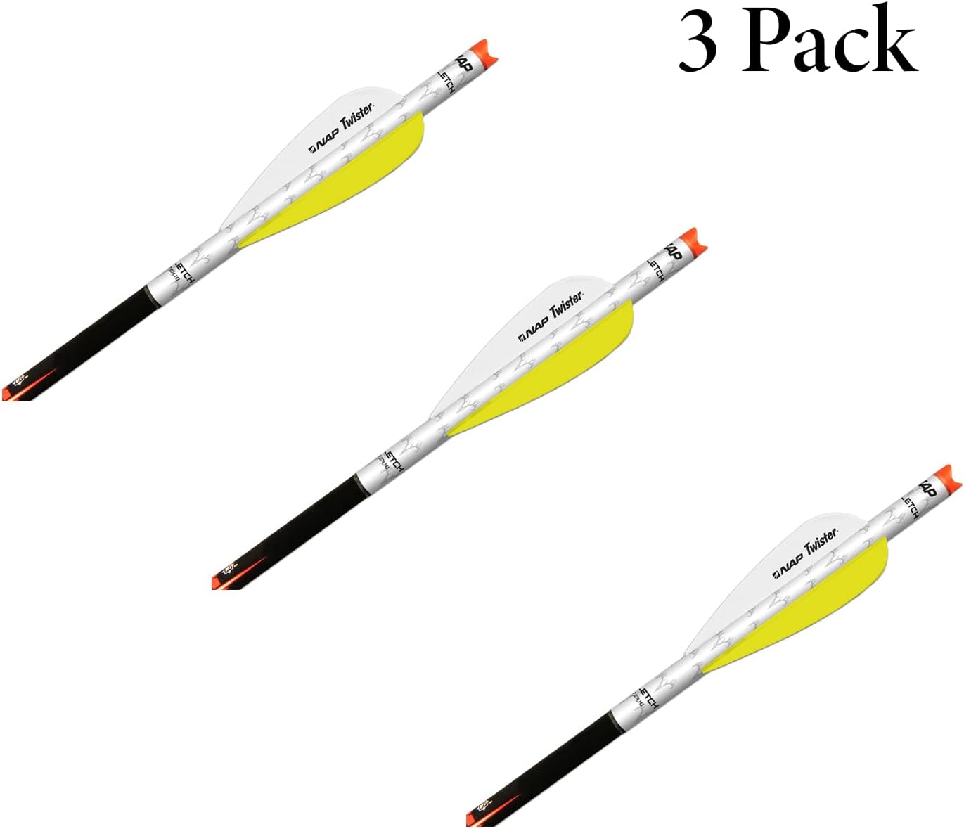 New Archery Products Quikfletch Twister 3-Inch 3-Vane Easy-to-Use Stabilizing Fletching for Increased Accuracy of Crossbow Bolts - 3 & 6 Pack Available