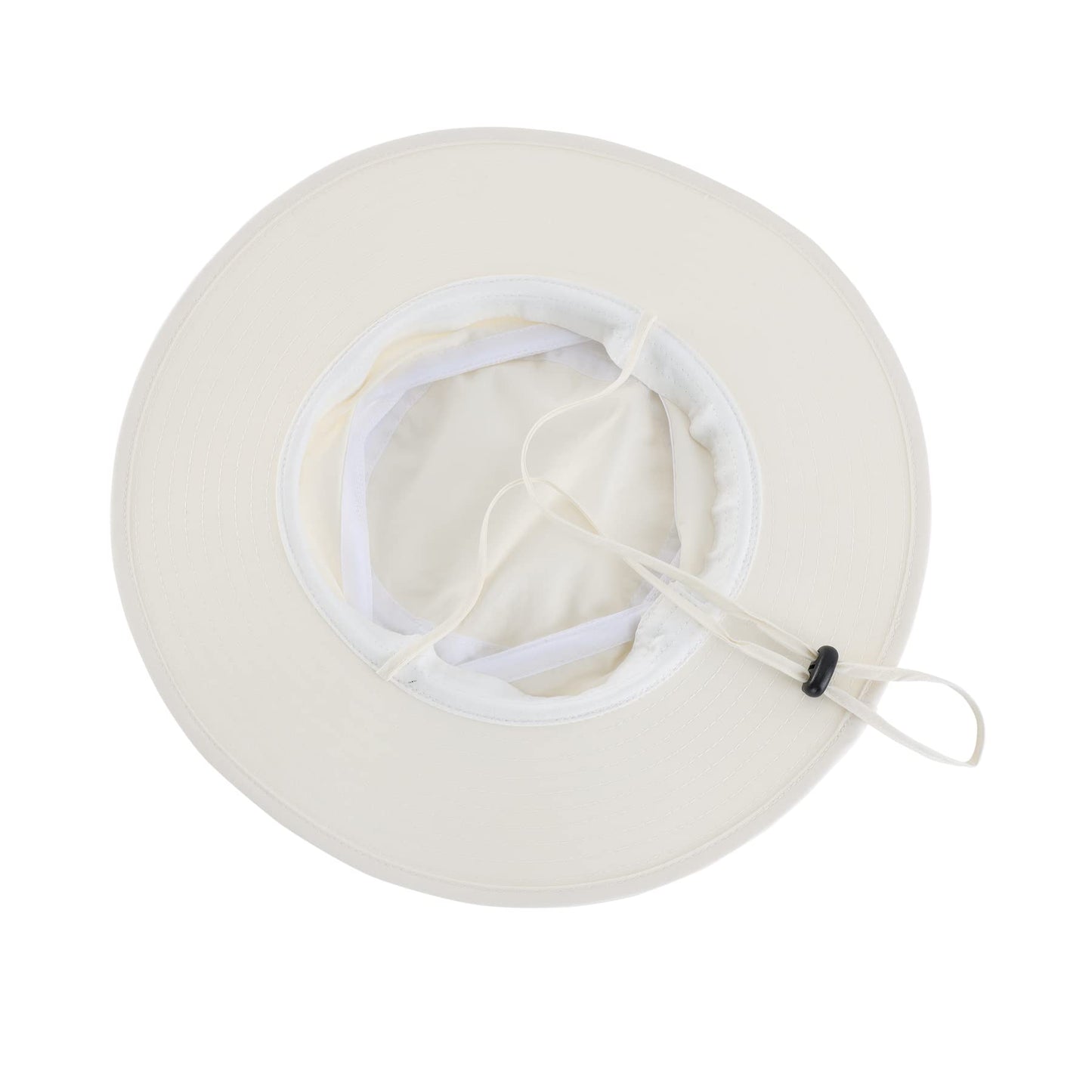 Home Prefer Men's Sun Hat UPF 50+ Wide Brim Bucket Hat Windproof Fishing Hats (Ivory)