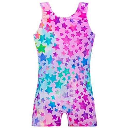 TENVDA Leotards for Girls Gymnastics Kids Children Biketard With Shorts Sparkly Unicorn Dance Unitards£¨Multiple Colors£©