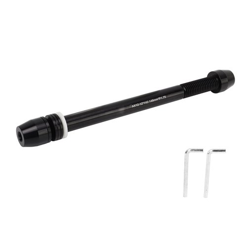 Bike Trainer Thru Axle, Aluminium Alloy Thru Axle Adapter Adjustable Length Bike Trainer Thru Axle Adapter Easy Installation Bike Trainer Axle Shaft for M12x142 to M12x148mm Hub