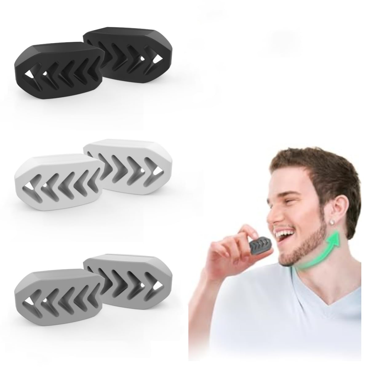 FUPUAII 6PCS Jaw Exerciser, Jaw Exerciser for Men & Women, Jaw Shaper, 3 Resistance Levels, Suitable for Beginners, Intermediate and Advanced Users