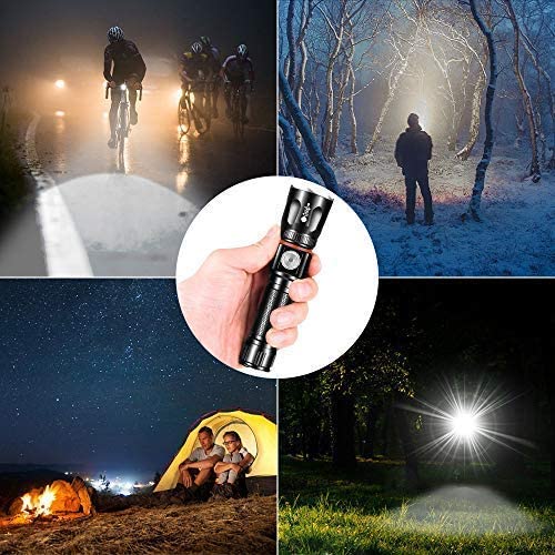 Vnina Tactical Flashlight Rechargeable, High Lumens Led Flashlights Handheld-Magnetic Base, Super Bright, Zoomable, Water-Resistance, 4 Modes, Powerful Flash Light for Camping, Hiking and Emergence