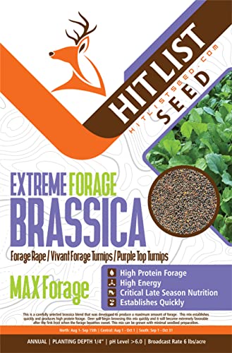 Extreme Forage Brassica Food Plot Seeds - 3 lbs Pack for Deer, 1/2 Acre