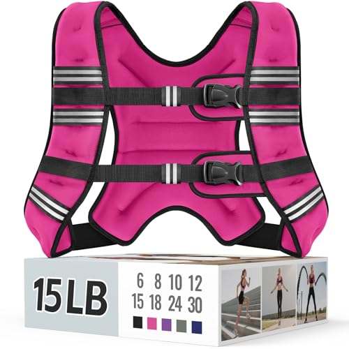 Zeerun Weighted Vest Pink 15 lb Men Women Fitness Workout Gear