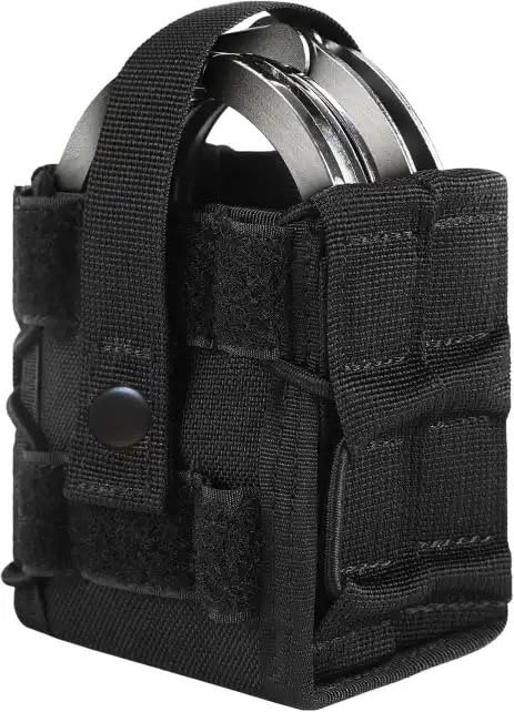 G-Wrap Double Handcuff Pouch – Tactical Nylon 1680D Reinforced Case with Metal Snap & Velcro Closure – MOLLE & Duty Belt Compatible – Professional Gear for Police, Security & Tactical Use