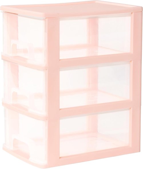 Gonice 3 Drawer Storage Organizer, White Plastic Drawer Storage, Small Desktop Organizer for Home, Office