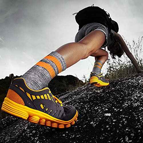 FEIDEER Hiking Walking Socks For Women, Multi-pack Outdoor Recreation Cotton Moisture Wicking Crew Socks