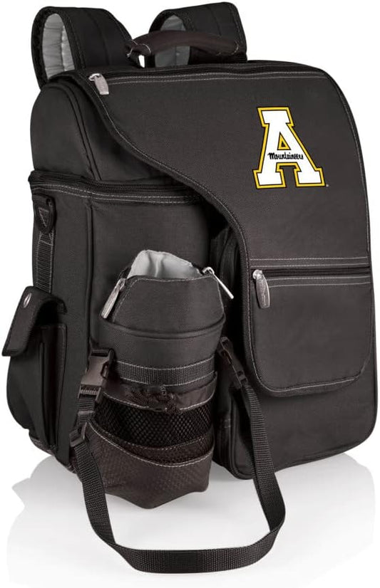 PICNIC TIME NCAA App State Mountaineers Turismo Backpack Cooler with Water Bottle Carrier - Soft Cooler Backpack - Travel Cooler Bag