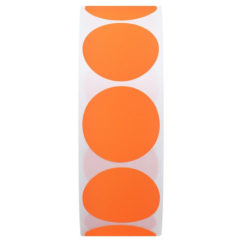 Hybsk 1 Inch Round Blank Fluorescence Green Shooting Target Pasters | Total 1,000 Adhesive Target Dots Per Roll (Fluorescent Orange)
