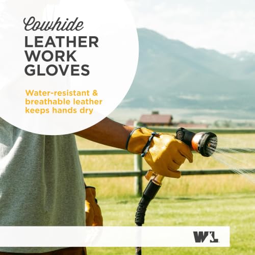 Wells Lamont Men's HydraHyde Leather Work Gloves - X-Large, Ball & Tape, Saddletan