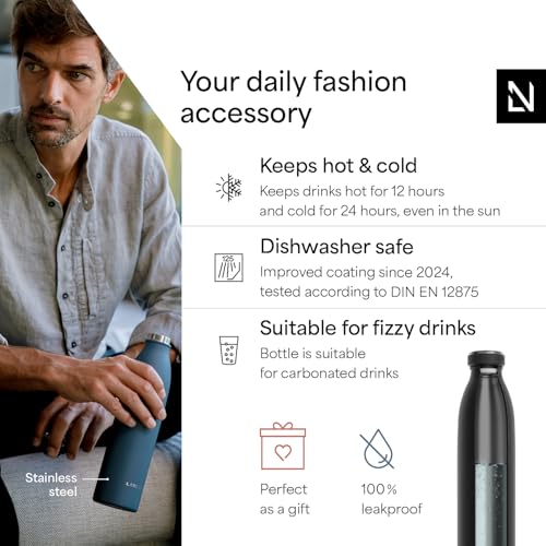 LARS NYSØM Stainless Steel Insulated Water Bottle 25.4oz - Carbon Black