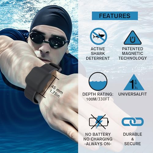 Magnetic Shark Repellent Bracelet ? Diving Gear & Surfing Accessory with Adjustable Fit | Eco-Friendly Shark Deterrent Band for Snorkeling, Swimming & Ocean Safety