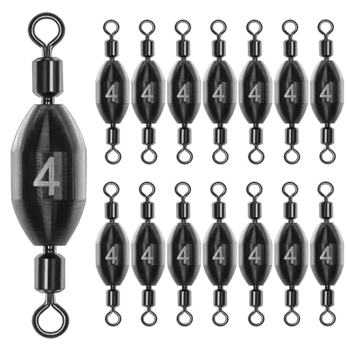 1/16oz Brass Fishing Weights with Swivels - 15pcs
