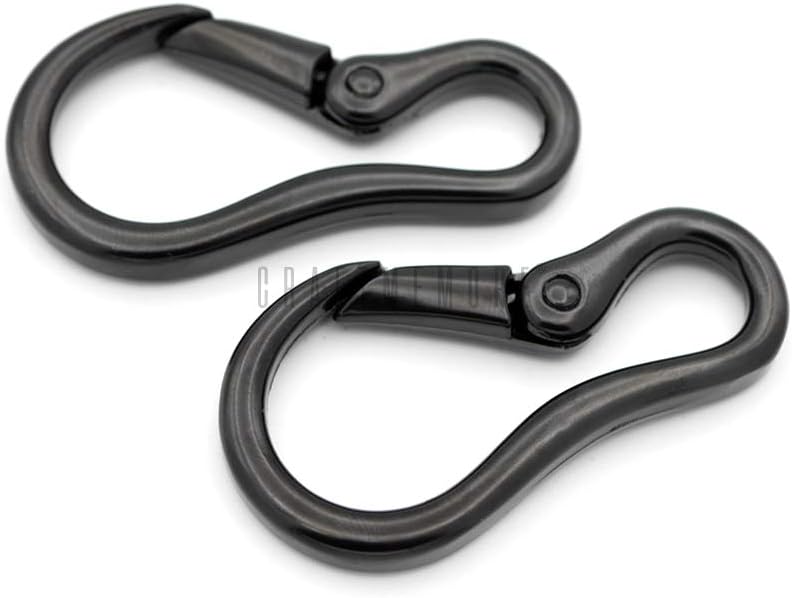 CRAFTMEMORE 2pcs 2 Inches Carabiner Spring Snap Hook Paracord Camping Keychain Accessories Push Gate Spring Clips HR8