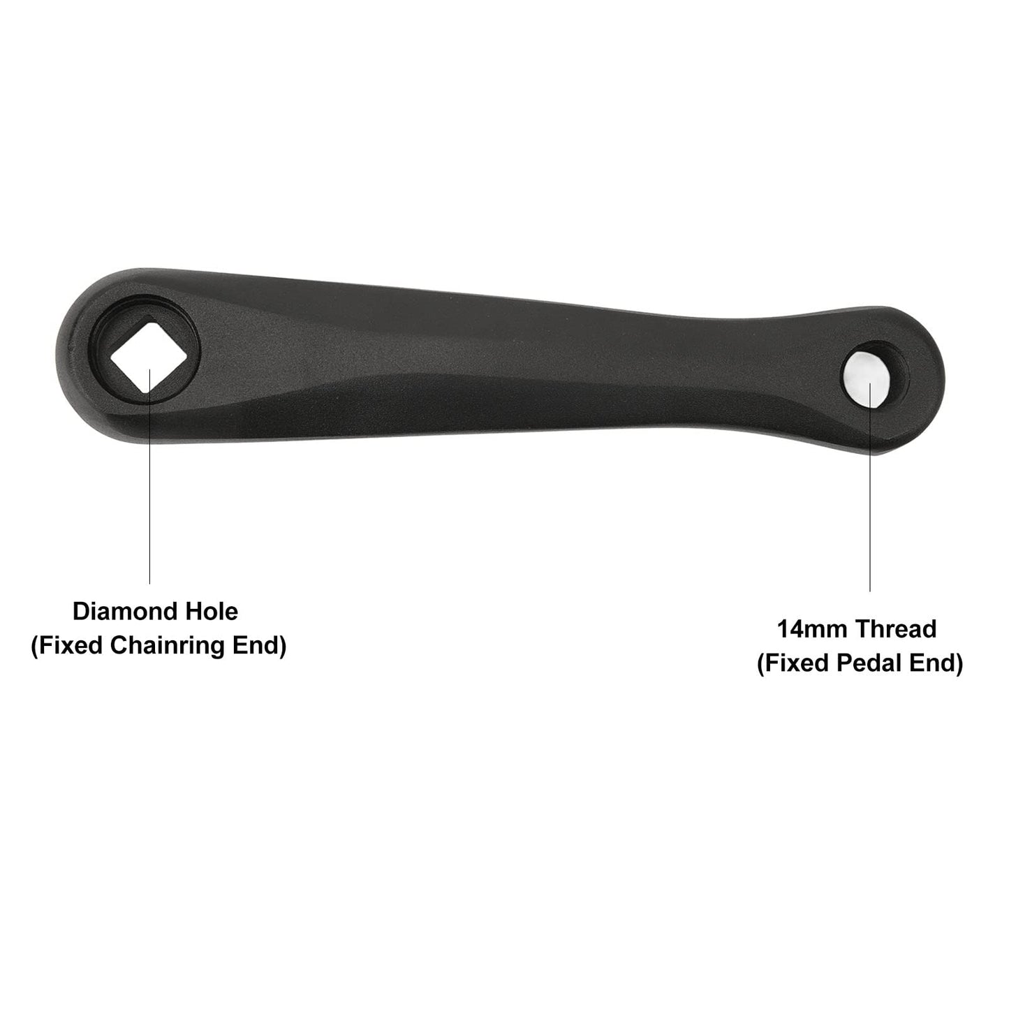 Tefola 152mm Bike Crank Arm, Bike Crank Arm Left 152mm Diamond Hole Aluminum Alloy Strong Support Pedal Crank Leg