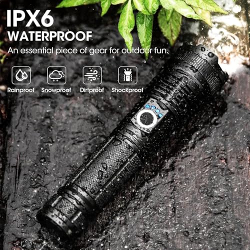 Rechargeable LED Flashlight 99,000 Lumens Waterproof Camping Light with Focus & Modes