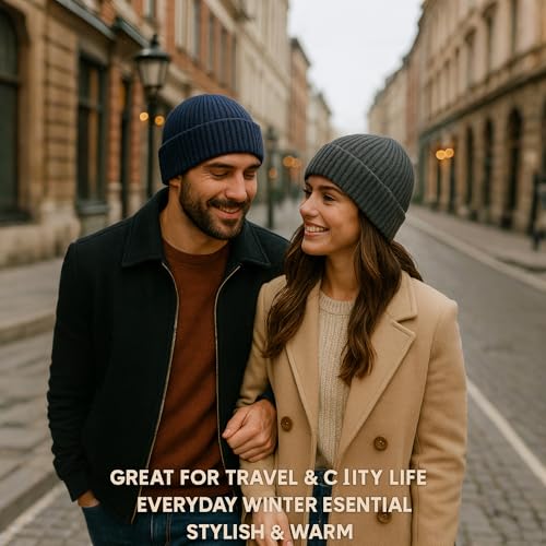 Oversize XXL Winter Beanie Knit Hat for Men - Daily Knit Ribbed Cap - Warm Toboggan Skull Caps for Cold Weather